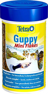 Tetra Guppy Mini Flakes Fischfutter - ausgewogenes, nährstoffreiches Flockenfutter für Guppies, 100 ml Dose - 1