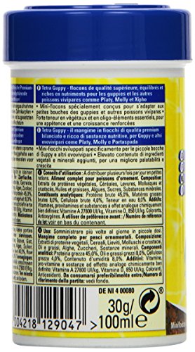 Tetra Guppy Mini Flakes Fischfutter - ausgewogenes, nährstoffreiches Flockenfutter für Guppies, 100 ml Dose - 3