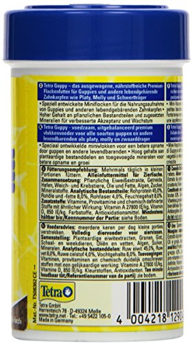 Tetra Guppy Mini Flakes Fischfutter - ausgewogenes, nährstoffreiches Flockenfutter für Guppies, 100 ml Dose - 4