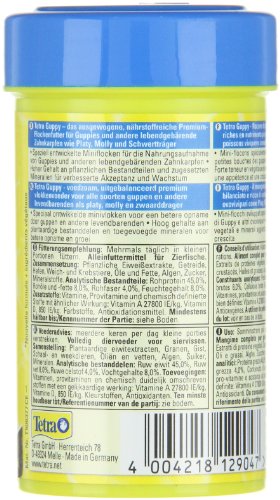 Tetra Guppy Mini Flakes Fischfutter - ausgewogenes, nährstoffreiches Flockenfutter für Guppies, 100 ml Dose - 6