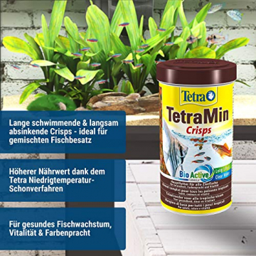 TetraMin Crisps Hauptfutter für alle tropischen Zierfische mit hohem Nährwert und minimaler Wasserbelastung, 500 ml - 2