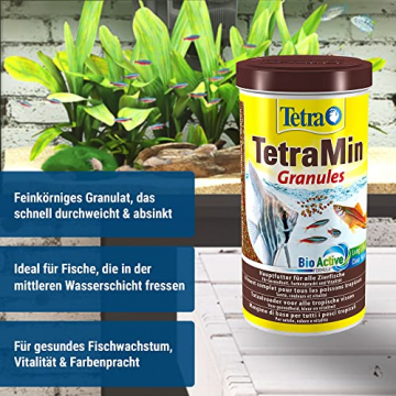 TetraMin Granules - langsam absinkendes Fischfutter, ideal für Fische in der mittleren Wasserschicht des Aquariums, 1 L Dose - 3