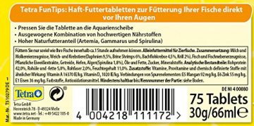 Tetra FunTips Tablets - an der Aquarium-Scheibe haftende Futtertabletten, optimal zum Beobachten der Fische geeignetes Fischfutter, 75 Tabletten - 5