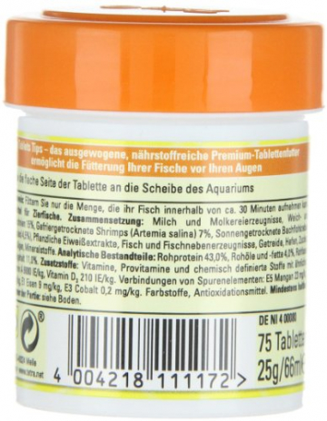 Tetra FunTips Tablets - an der Aquarium-Scheibe haftende Futtertabletten, optimal zum Beobachten der Fische geeignetes Fischfutter, 75 Tabletten - 6