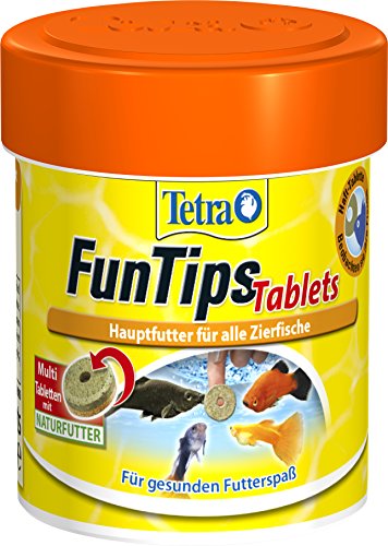 Tetra FunTips Tablets - an der Aquarium-Scheibe haftende Futtertabletten, optimal zum Beobachten der Fische geeignetes Fischfutter, 75 Tabletten - 1